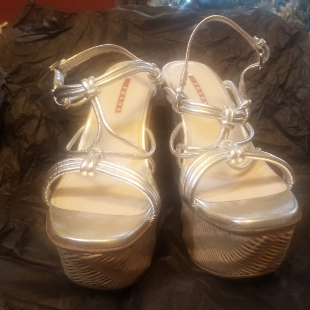 PRADA wedge platform sandal